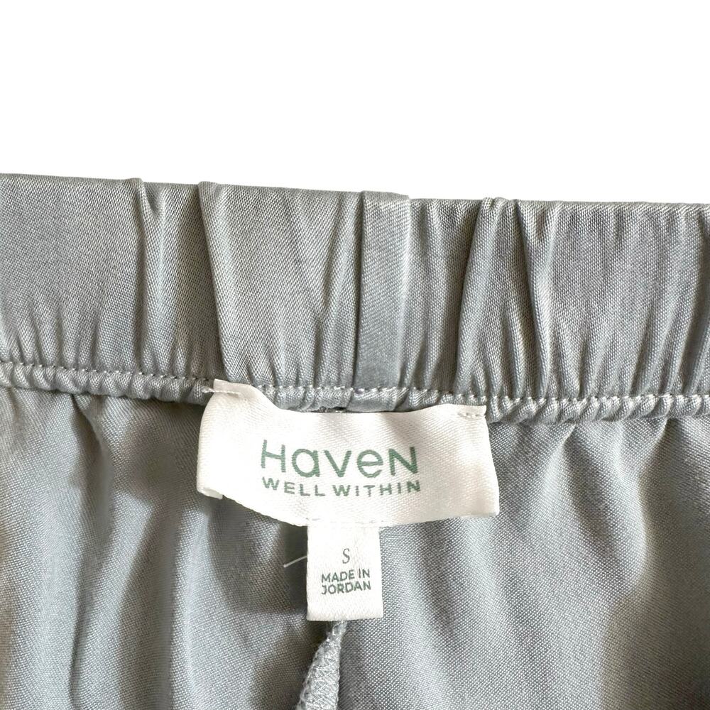 Haven Well Within Satin Wide Leg Pull On Pants Light Blue Small Lounge Silky - Picture 7 of 8